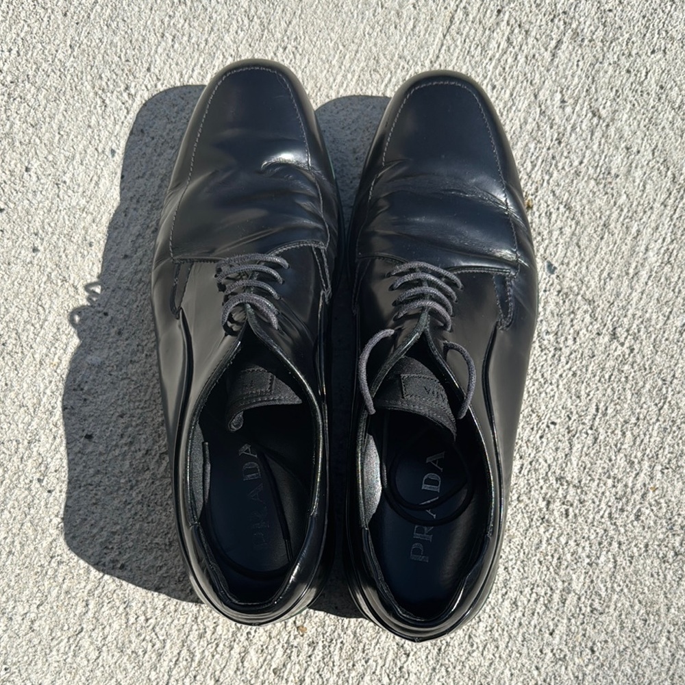 Prada Men's Black Leather Shoes